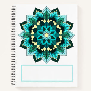 Mandala Muster 02 in aqua Notizblock
