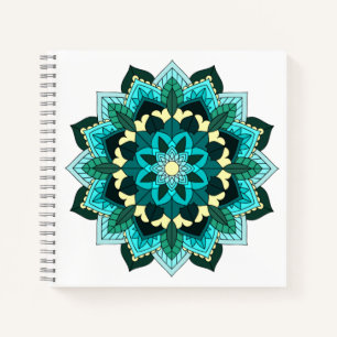 Mandala Muster 02 in aqua Notizblock