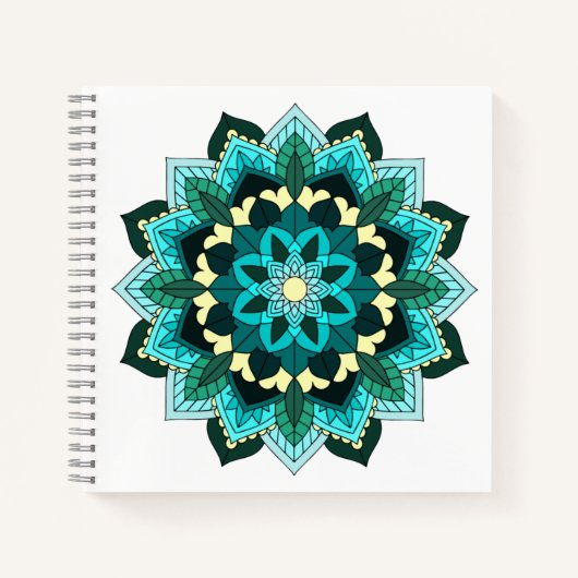 Mandala Muster 02 in aqua Notizblock (Vorderseite)