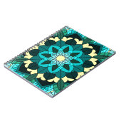 Mandala Muster 02 in aqua Notizblock (Linke Seite)