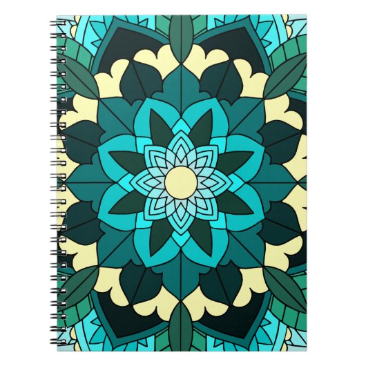 Mandala Muster 02 in aqua Notizblock (Vorderseite)