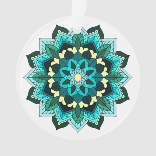 Mandala Muster 02 in aqua Ornament (Vorderseite)