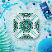Mandala Muster 02 in aqua Paper Plate Pappteller (Party)