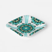 Mandala Muster 02 in aqua Paper Plate Pappteller (Gewinkelt)