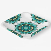 Mandala Muster 02 in aqua Paper Plate Pappteller (Gewinkelt)