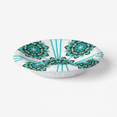 Mandala Muster 02 in aqua Paper Plate Pappteller (Gewinkelt)