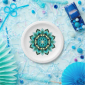 Mandala Muster 02 in aqua Pappteller (Party)