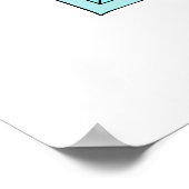Mandala Muster 02 in aqua Poster (Ecke)