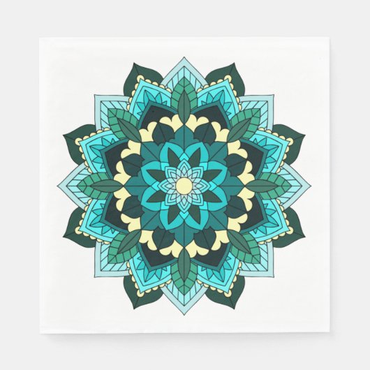 Mandala Muster 02 in aqua Serviette (Vorderseite)