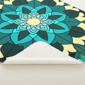 Mandala Muster 02 in aqua Sherpadecke (3/4)