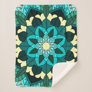 Mandala Muster 02 in aqua Sherpadecke