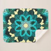 Mandala Muster 02 in aqua Sherpadecke (Vorderseite (Horizontal))