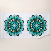 Mandala Muster 02 in aqua Strandtuch (Vorderseite)