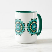 Mandala Muster 02 in aqua Tasse (VorderseiteRechts)