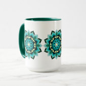 Mandala Muster 02 in aqua Tasse (Vorderseite Links)