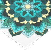 Mandala Muster 02 in aqua Tischdecke (Schrägansicht)