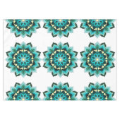 Mandala Muster 02 in aqua Tischdecke (Vorderseite (Horizontal))