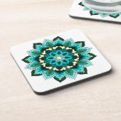 Mandala Muster 02 in aqua Untersetzer (Linke Seite)