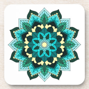 Mandala Muster 02 in aqua Untersetzer