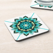 Mandala Muster 02 in aqua Untersetzer (Linke Seite)