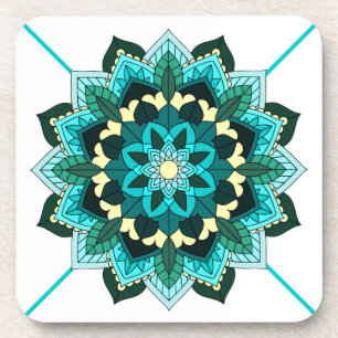Mandala Muster 02 in aqua Untersetzer
