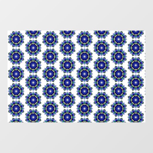 Mandala Muster 02 in blau Fensteraufkleber (Blatt)