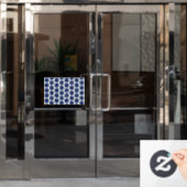 Mandala Muster 02 in blau Fensteraufkleber (Büro Tür)