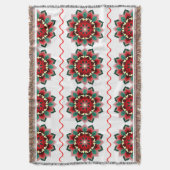 Mandala Muster 02 in der roten Throw Blanket Decke (Vorderseite Vertikal)
