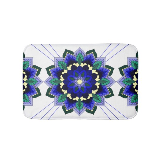 Mandala Muster 02 in dunkelblau Bath Mat Badematte (Vorderseite)