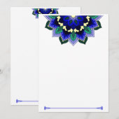 Mandala Muster 02 in dunkelblau Einladung (Vorne/Hinten)
