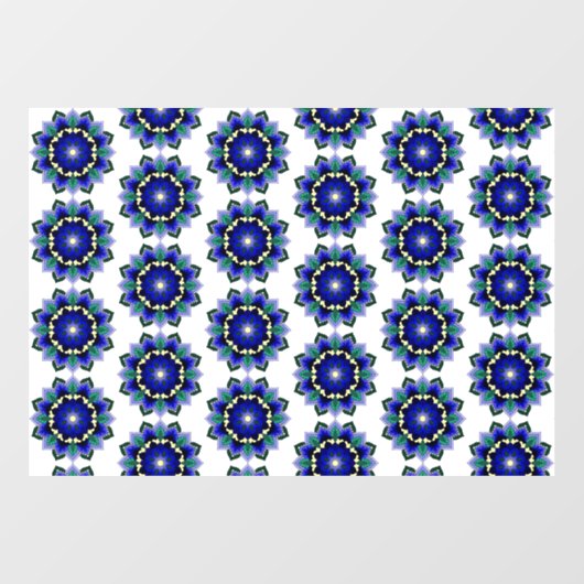 Mandala Muster 02 in dunkelblau Fensteraufkleber (Blatt)