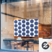 Mandala Muster 02 in dunkelblau Fensteraufkleber (Café-Fenster)
