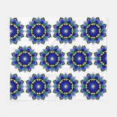 Mandala Muster 02 in dunkelblau Fleece Blanket (Vorderseite (Horizontal))