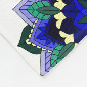 Mandala Muster 02 in dunkelblau Fleece Blanket (Ecke)