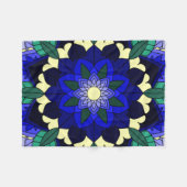 Mandala Muster 02 in dunkelblau Fleecedecke (Vorderseite (Horizontal))