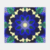 Mandala Muster 02 in dunkelblau Fleecedecke (Vorderseite (Horizontal))