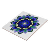 Mandala Muster 02 in dunkelblau Fliese (Seite)