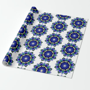 Mandala Muster 02 in dunkelblau Geschenkpapier