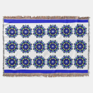 Mandala Muster 02 in dunkelblau Kehlkopfblanket Decke