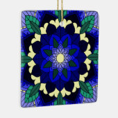 Mandala Muster 02 in dunkelblau Keramikornament (Rechts)