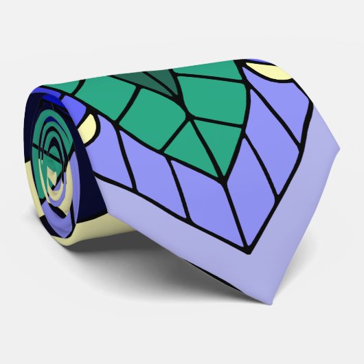 Mandala Muster 02 in dunkelblau Krawatte (Gerollt)