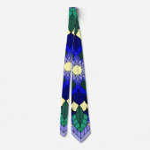 Mandala Muster 02 in dunkelblau Krawatte (Rückseite)