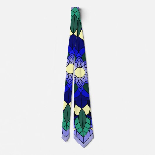 Mandala Muster 02 in dunkelblau Krawatte (Rückseite)