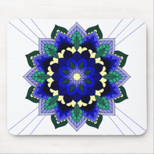 Mandala Muster 02 in dunkelblau-Maus Pad Mousepad