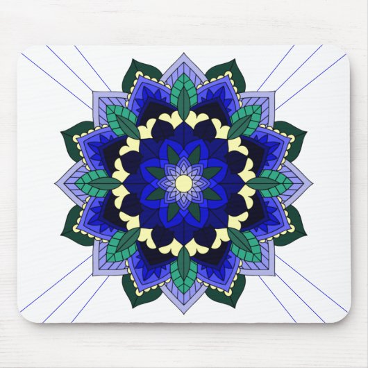 Mandala Muster 02 in dunkelblau-Maus Pad Mousepad (Vorne)