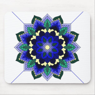 Mandala Muster 02 in dunkelblau-Maus Pad Mousepad
