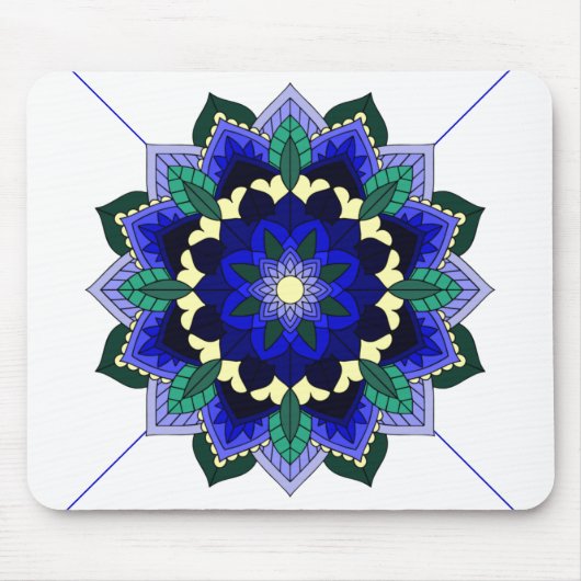 Mandala Muster 02 in dunkelblau-Maus Pad Mousepad (Vorne)