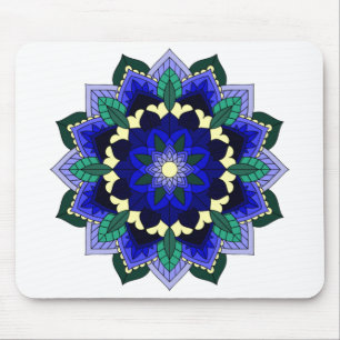 Mandala Muster 02 in dunkelblau Mousepad