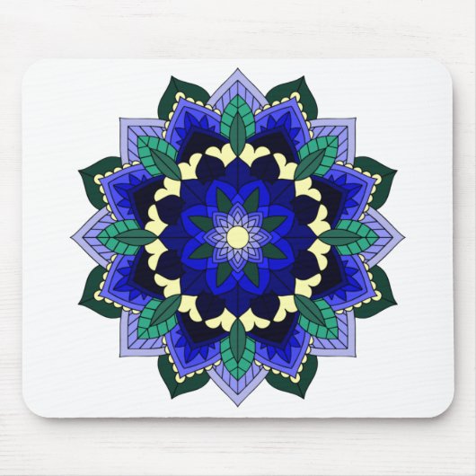 Mandala Muster 02 in dunkelblau Mousepad (Vorne)