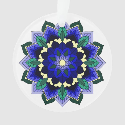 Mandala Muster 02 in dunkelblau Ornament (Vorderseite)